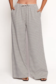 BOTTOMS Wilda Knit Pant - White Black Stripe