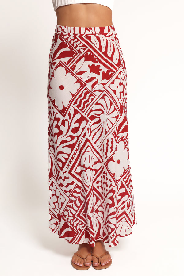BOTTOMS Willow Maxi Skirt - Red Print