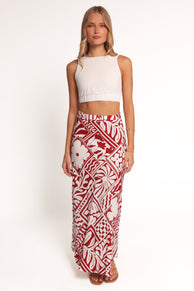 BOTTOMS Willow Maxi Skirt - Red Print