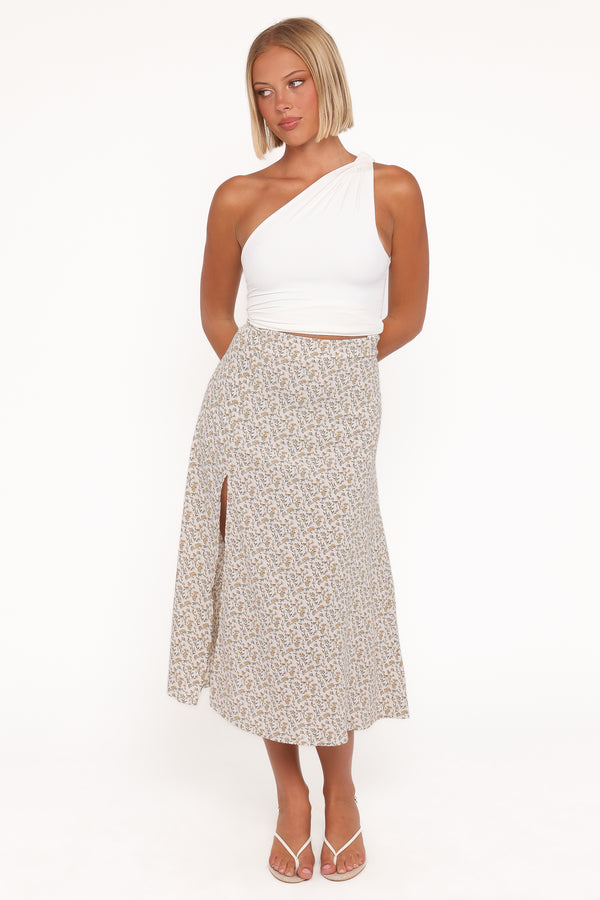 BOTTOMS Willow Midi Skirt - Yellow Floral