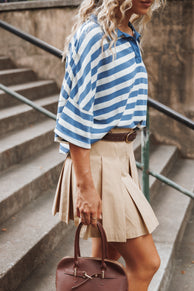 BOTTOMS Willow Pleated Mini Skirt - Taupe