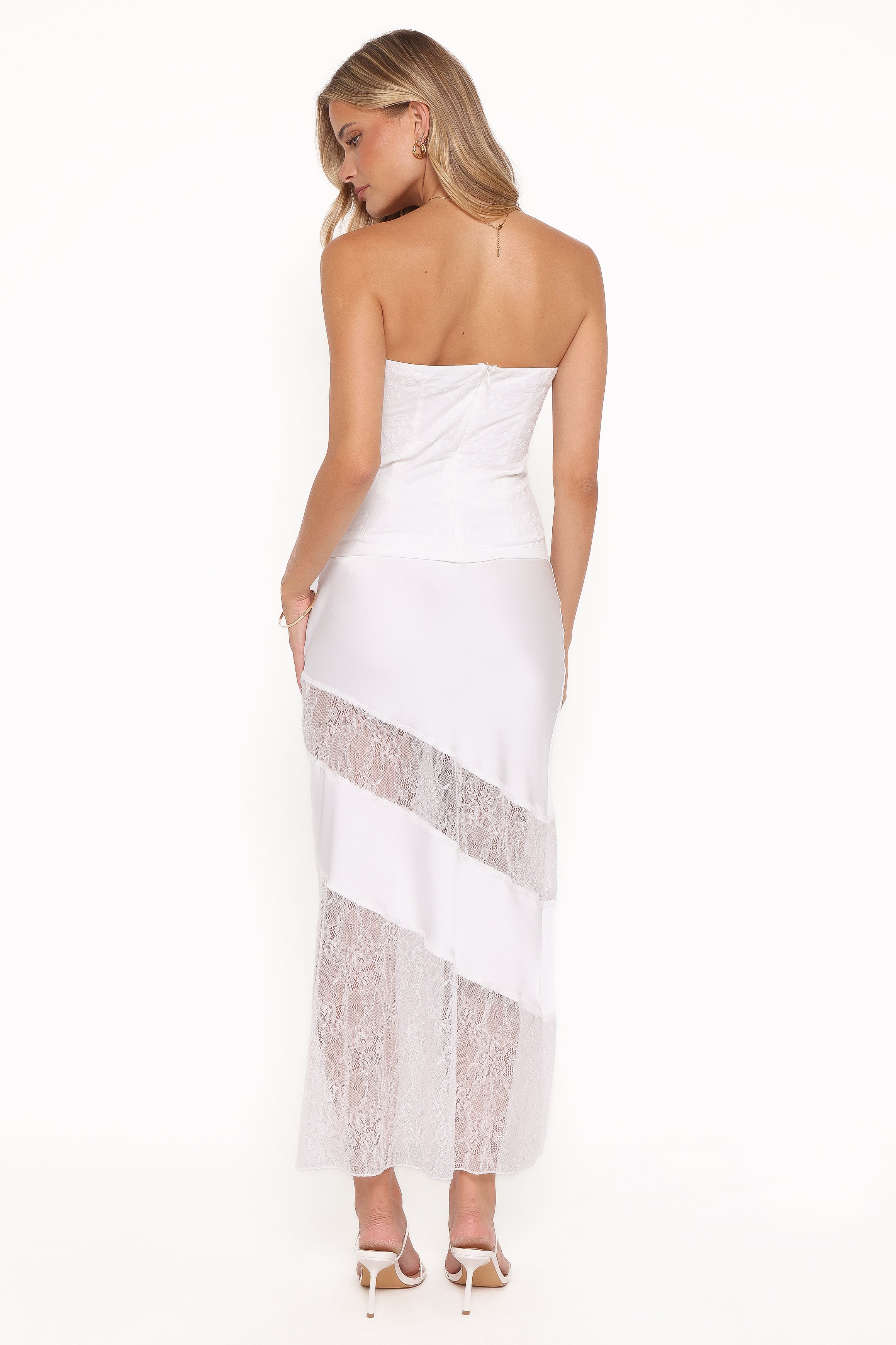 BOTTOMS Winona Lace Maxi Skirt - White