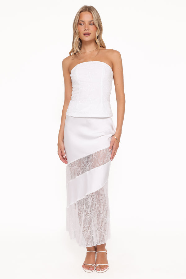 BOTTOMS Winona Lace Maxi Skirt - White