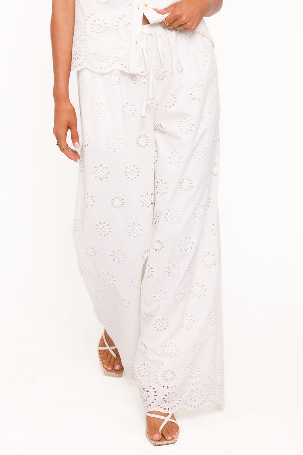 BOTTOMS Wren Pant - White Broderie
