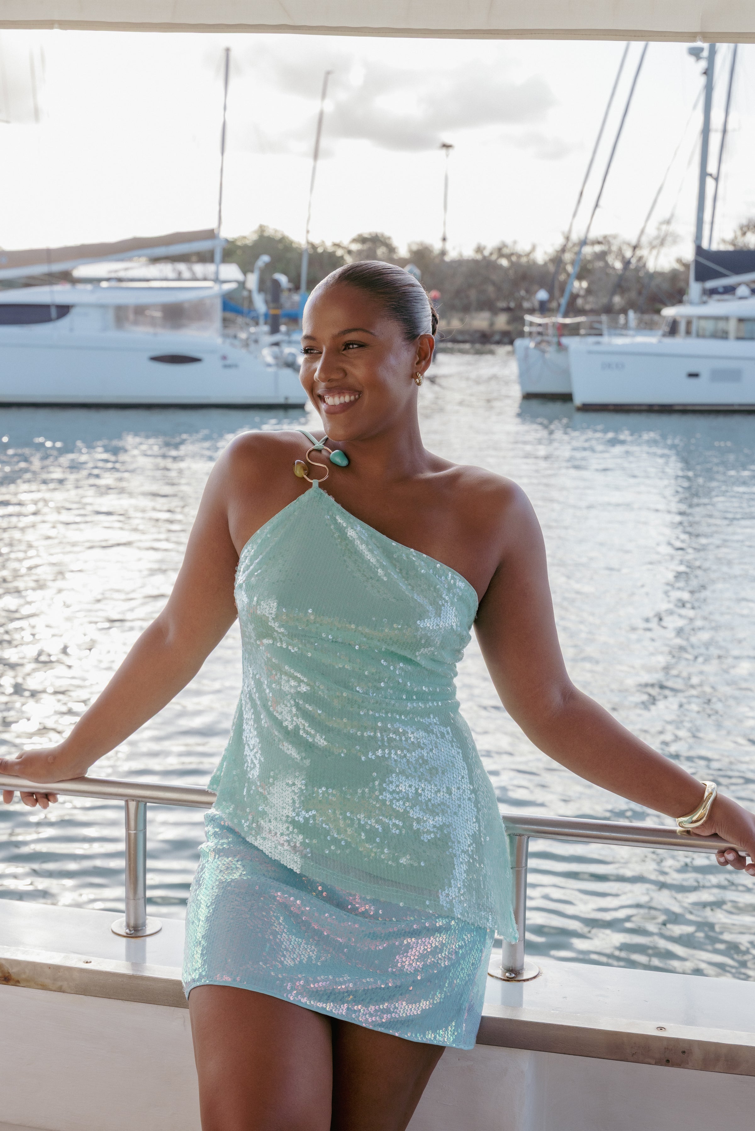 BOTTOMS Zinnia Sequin Mini Skirt - Blue