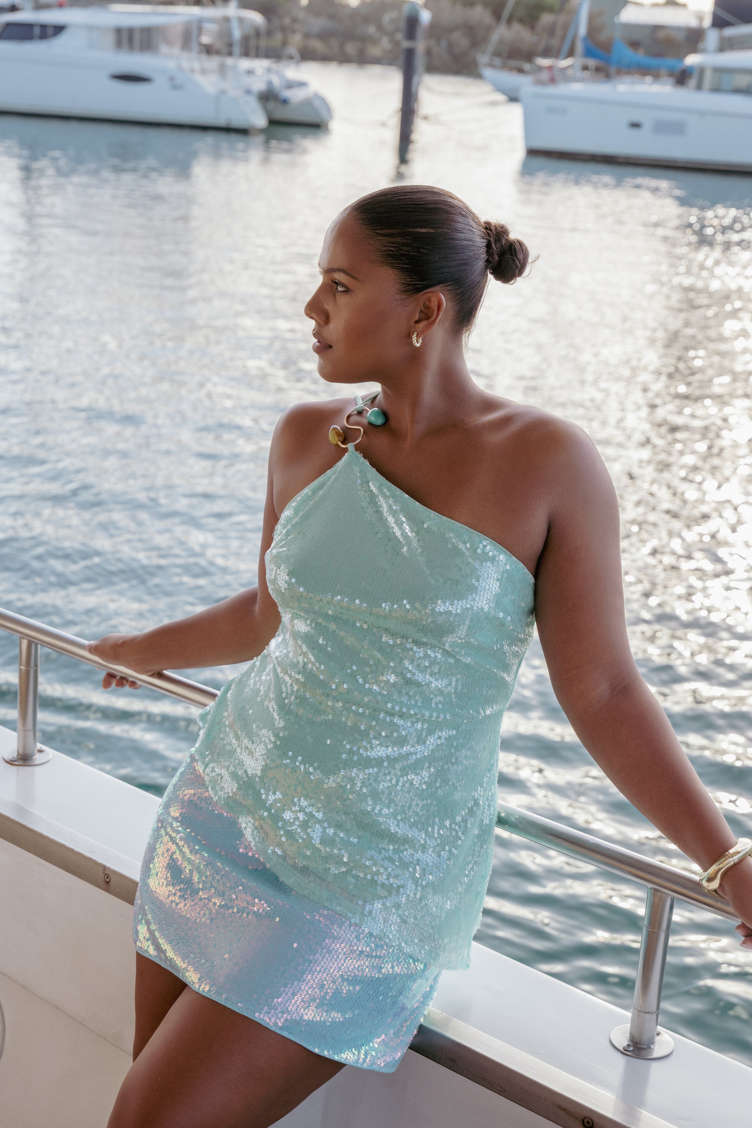 BOTTOMS Zinnia Sequin Mini Skirt - Blue