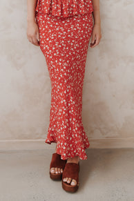 BOTTOMS Zoella Maxi Skirt - Red Floral