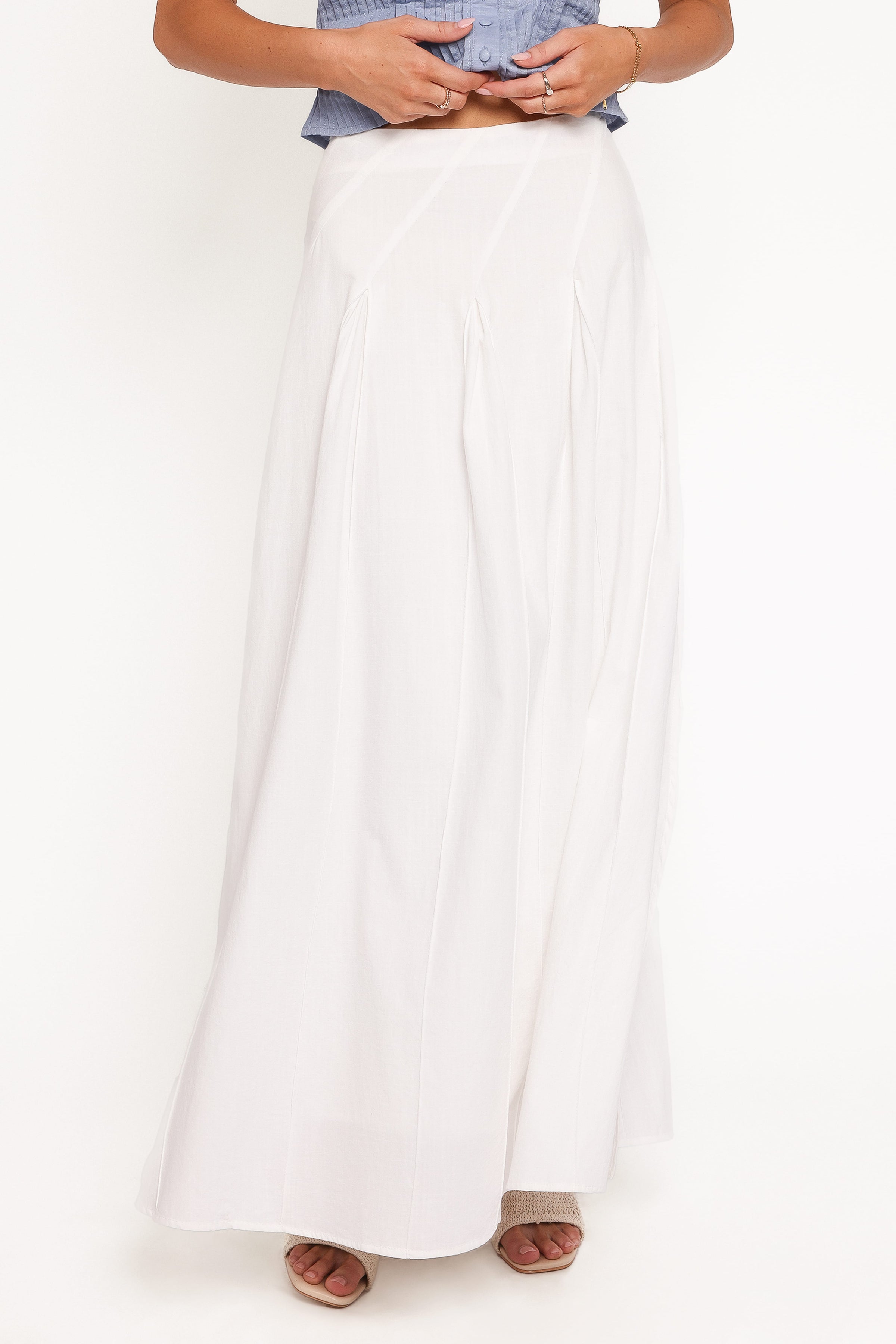 BOTTOMS Zoey Maxi Skirt - White