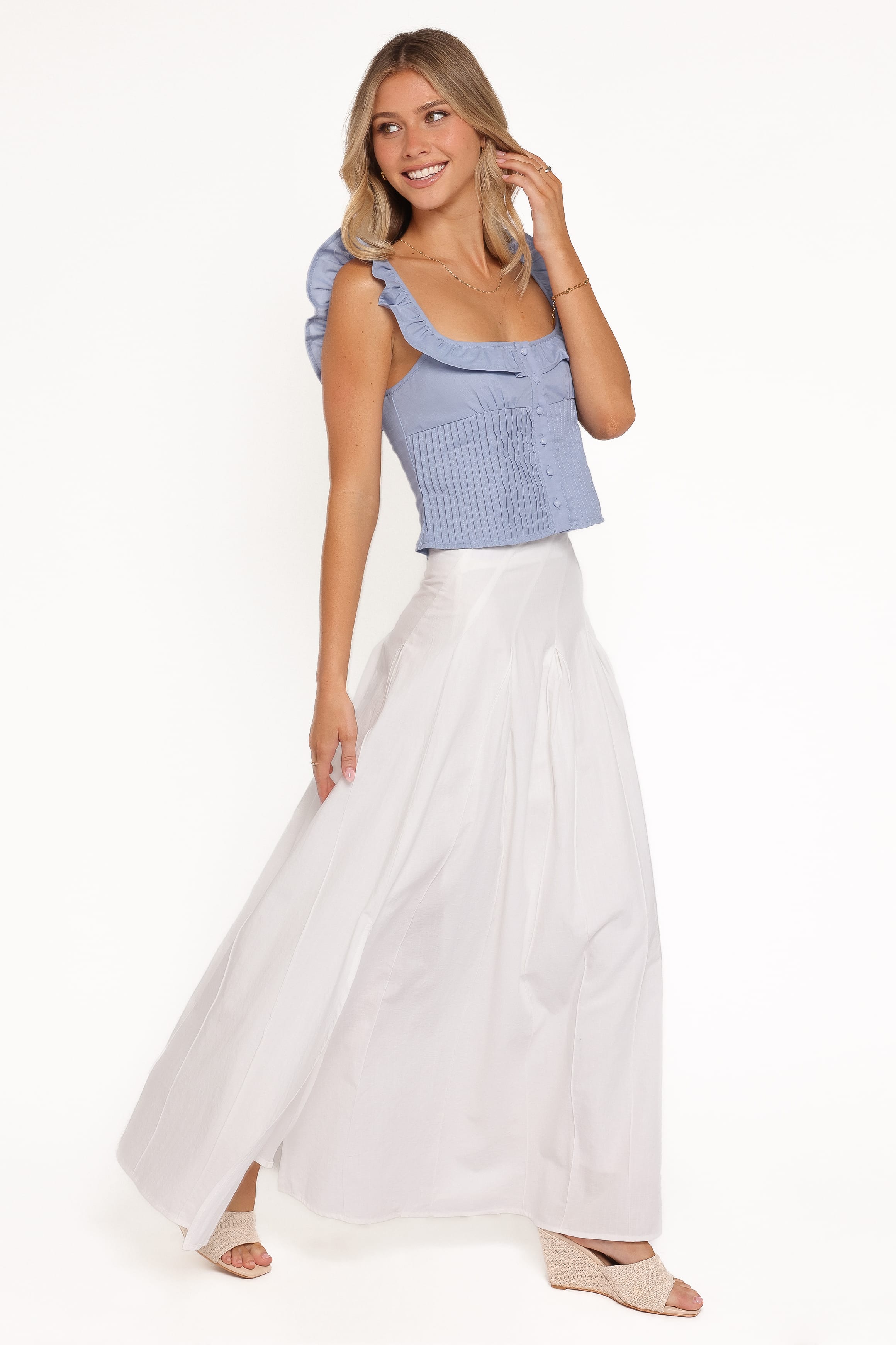 BOTTOMS Zoey Maxi Skirt - White