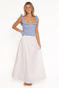 BOTTOMS Zoey Maxi Skirt - White