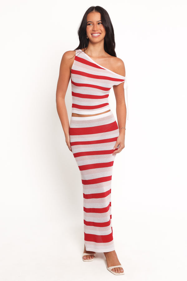 BOTTOMS Zyon Midi Skirt - Red Multi