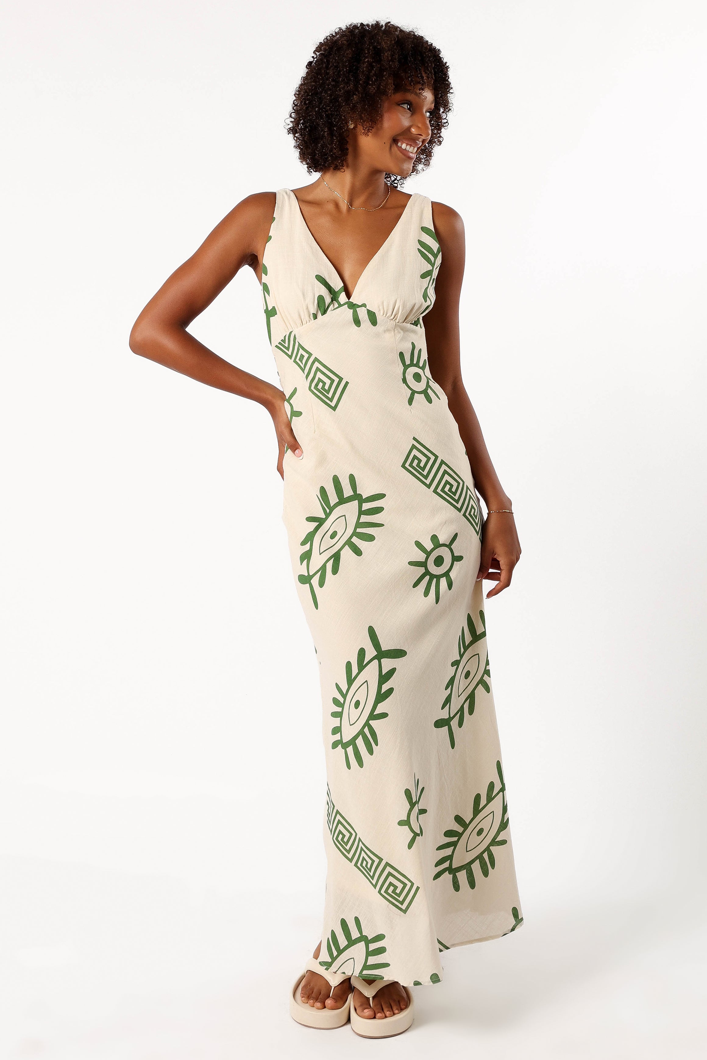 DRESSES @Aaron Maxi Dress - Beige Green