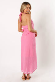 DRESSES @Abigail Wrap Midi Dress - Pink