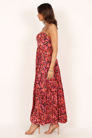 DRESSES @Achanti Pleated Maxi Dress - Pink Multi