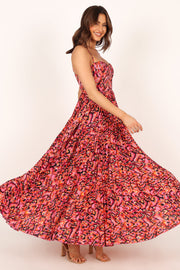 DRESSES @Achanti Pleated Maxi Dress - Pink Multi