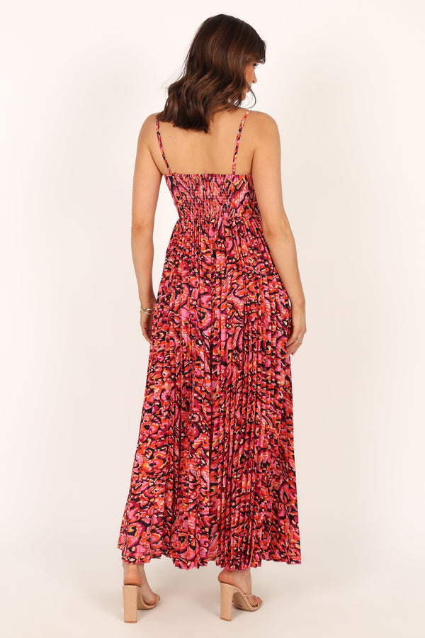 DRESSES @Achanti Pleated Maxi Dress - Pink Multi