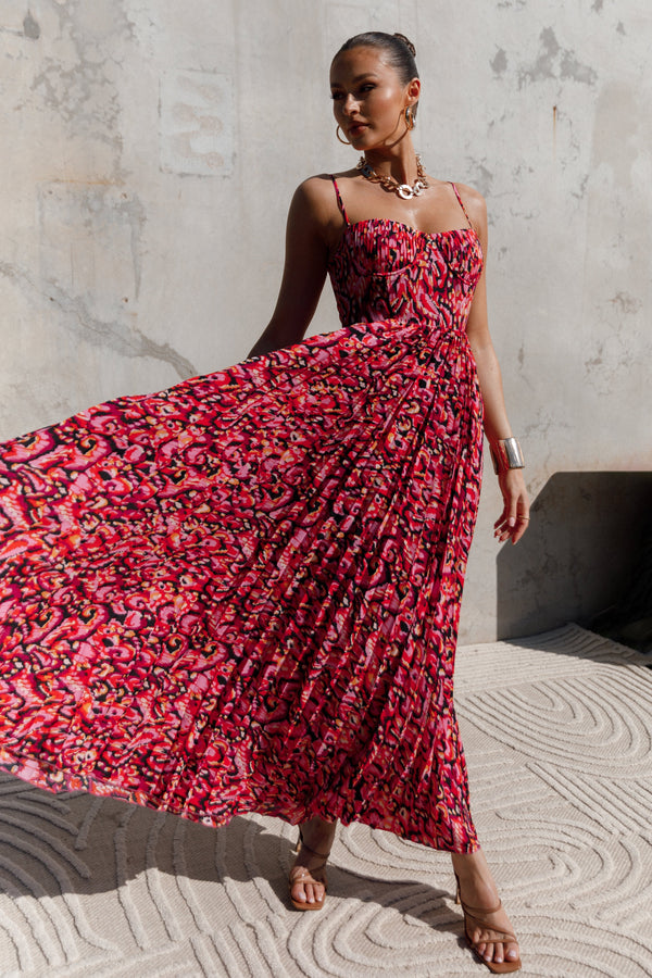 DRESSES Achanti Pleated Maxi Dress - Pink Multi