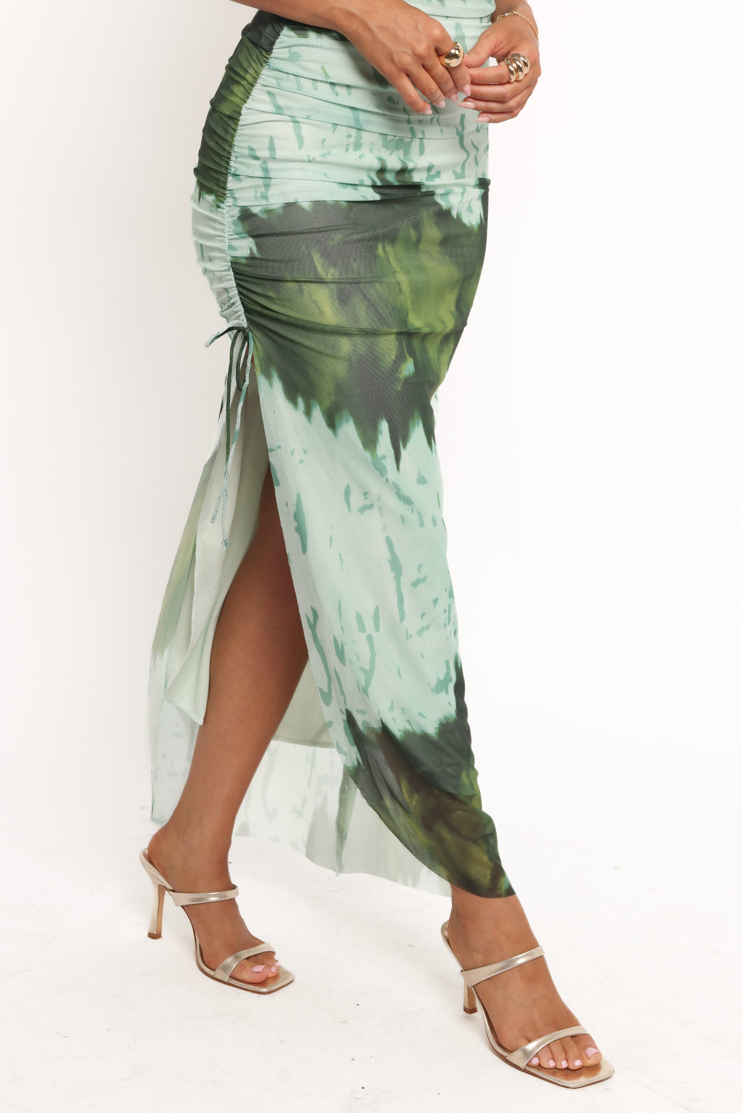 DRESSES Adalynn One Shoulder Midi Dress - Blue/Green
