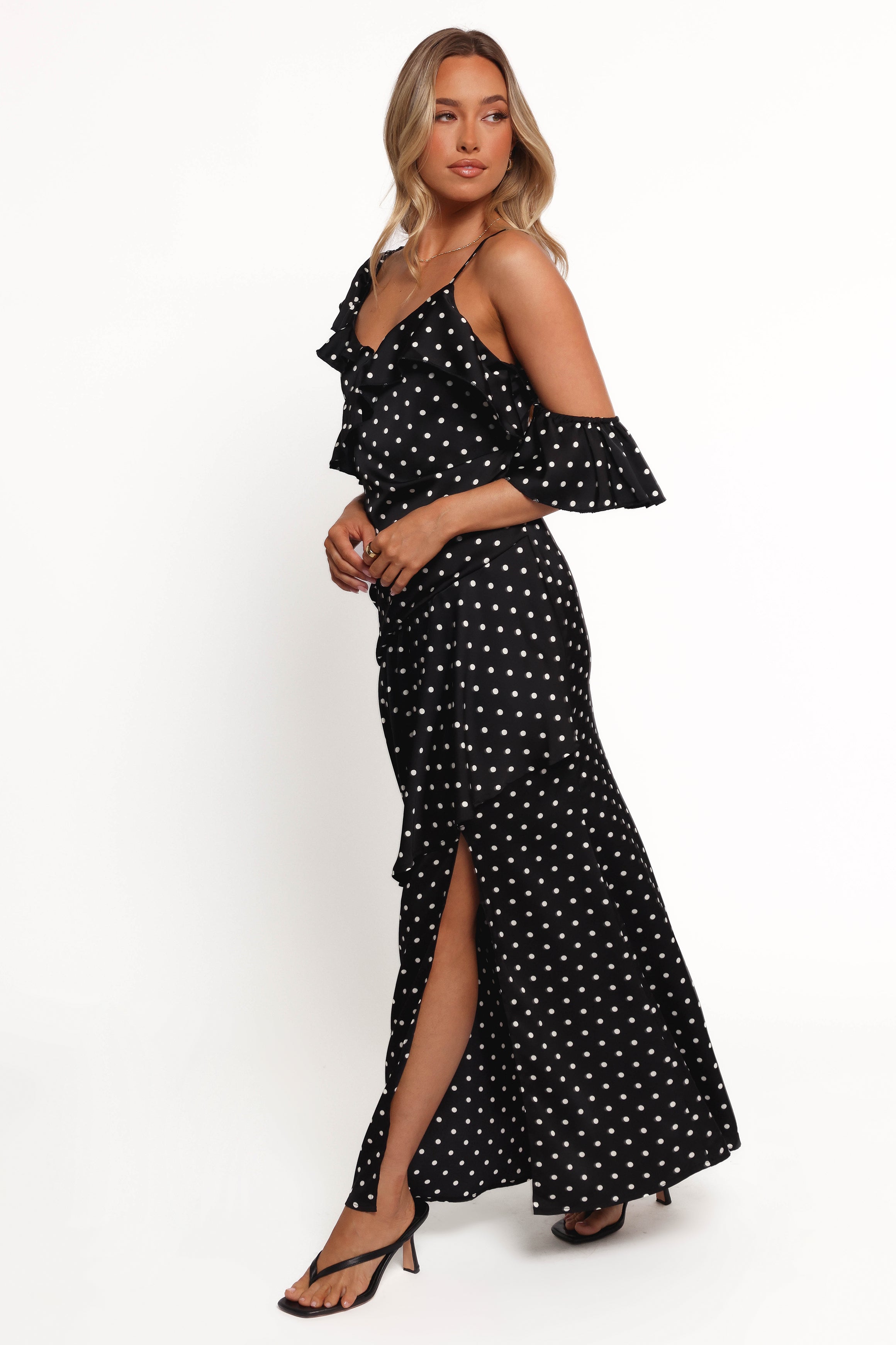 DRESSES Adelina Maxi Dress - Black Polka Dot