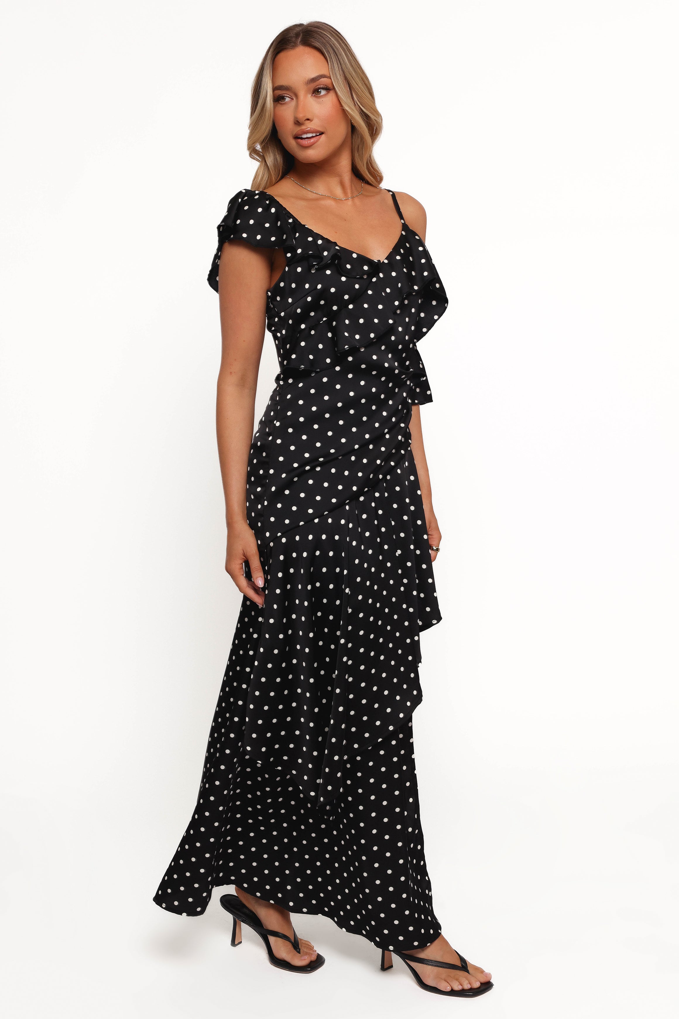 DRESSES Adelina Maxi Dress - Black Polka Dot