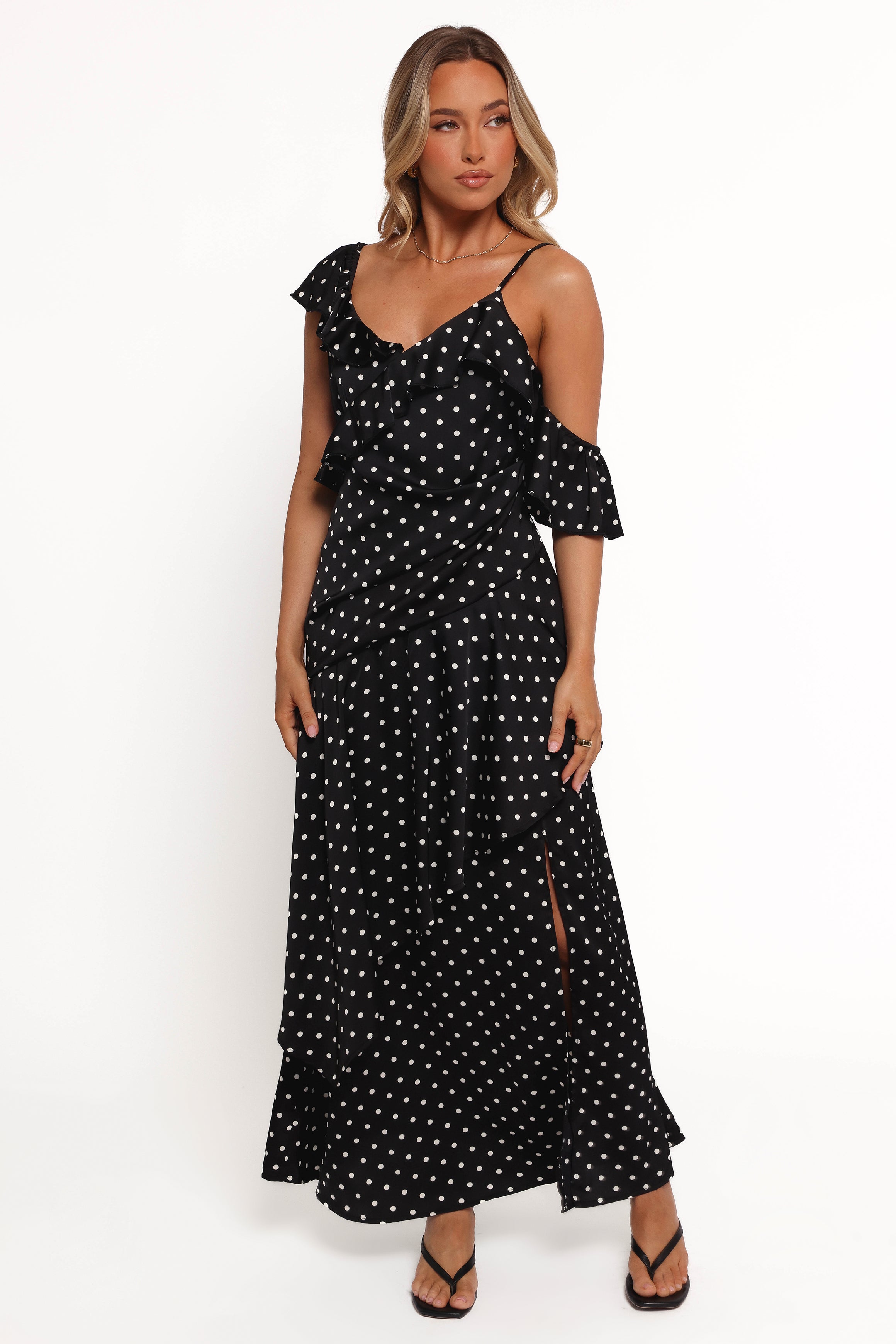 DRESSES Adelina Maxi Dress - Black Polka Dot