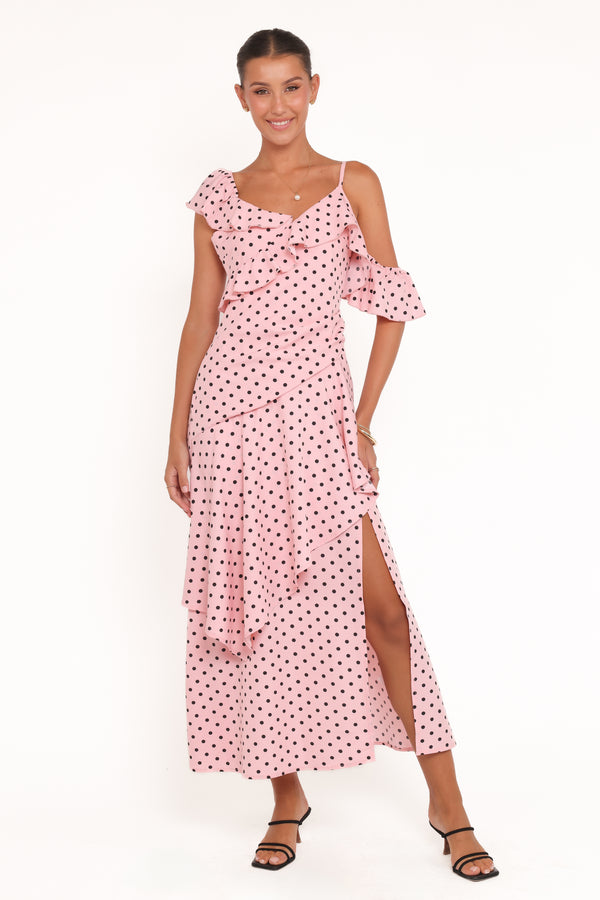 DRESSES Adelina Maxi Dress - Pink Polka Dot