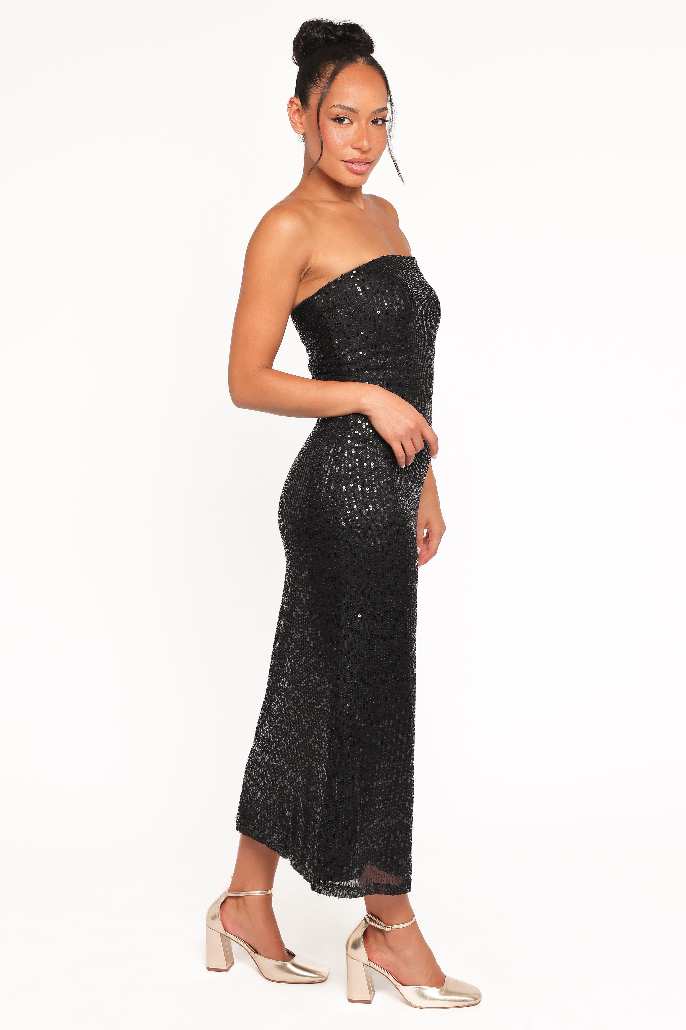 DRESSES Agnes Strapless Sequin Maxi Dress - Black