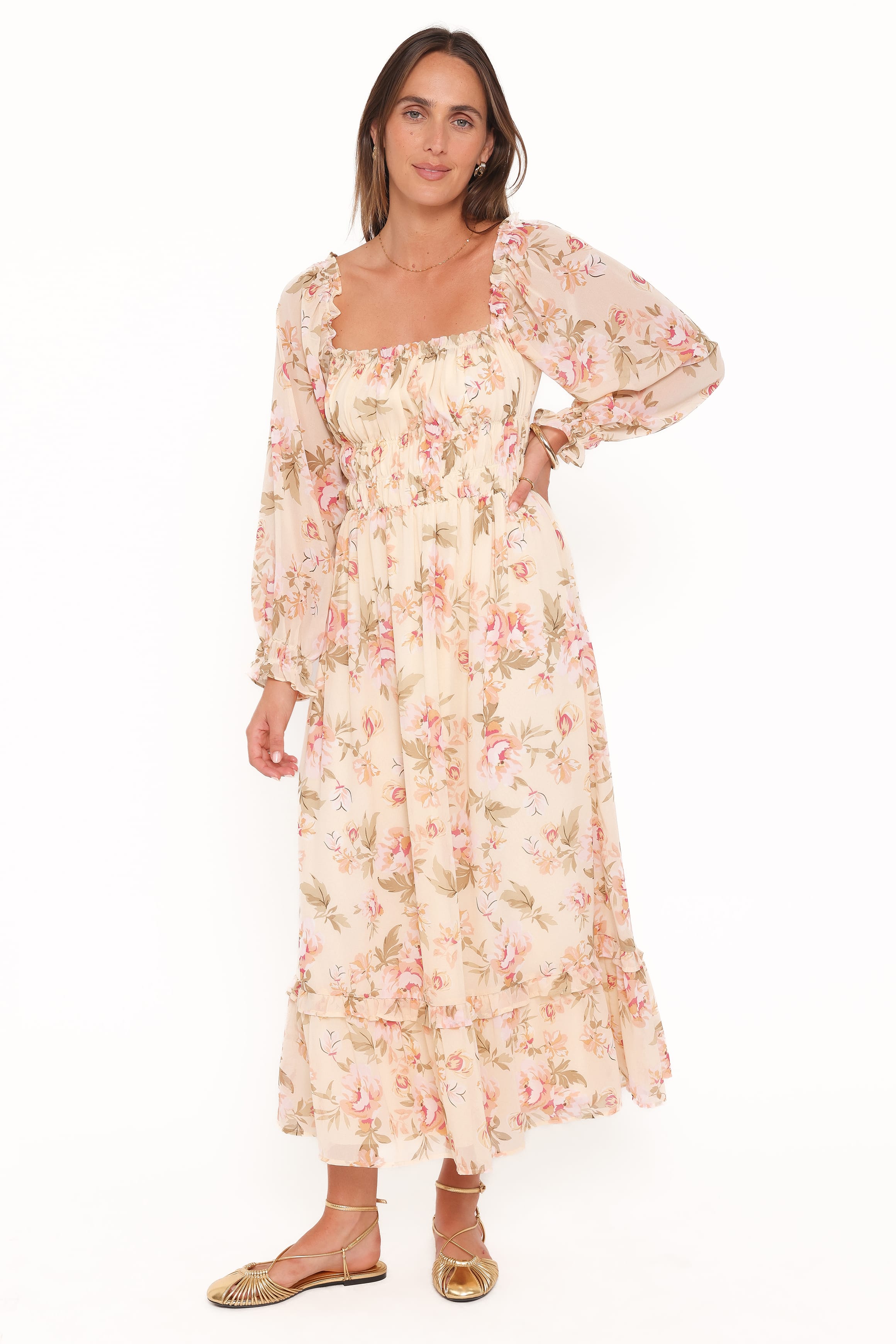 DRESSES Aine Midi Dress - Cream Floral
