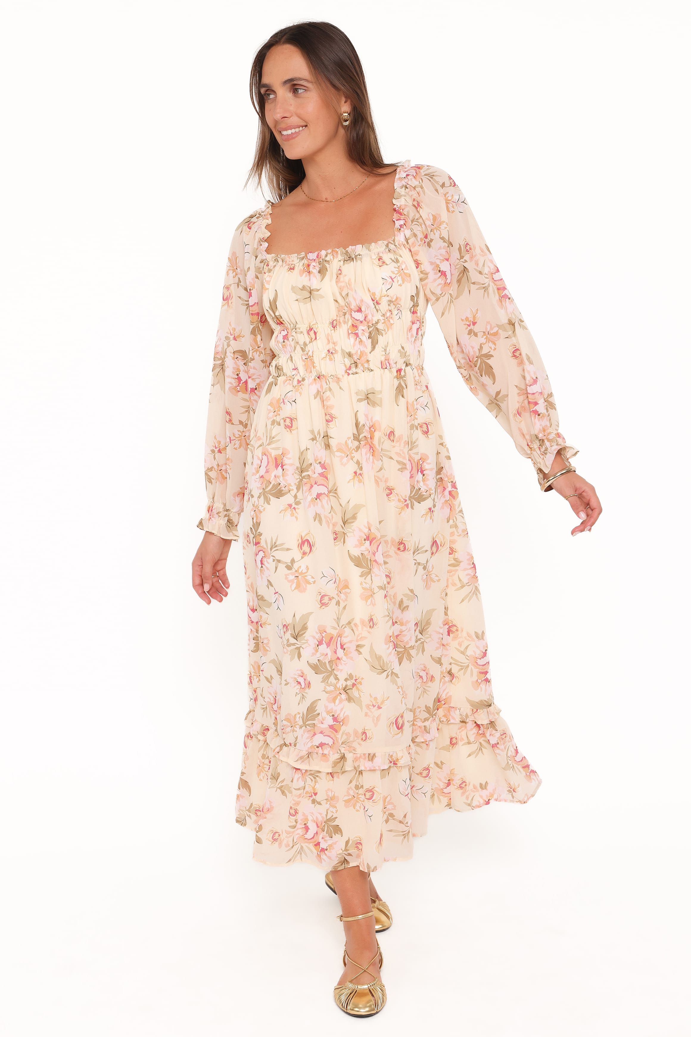 DRESSES Aine Midi Dress - Cream Floral