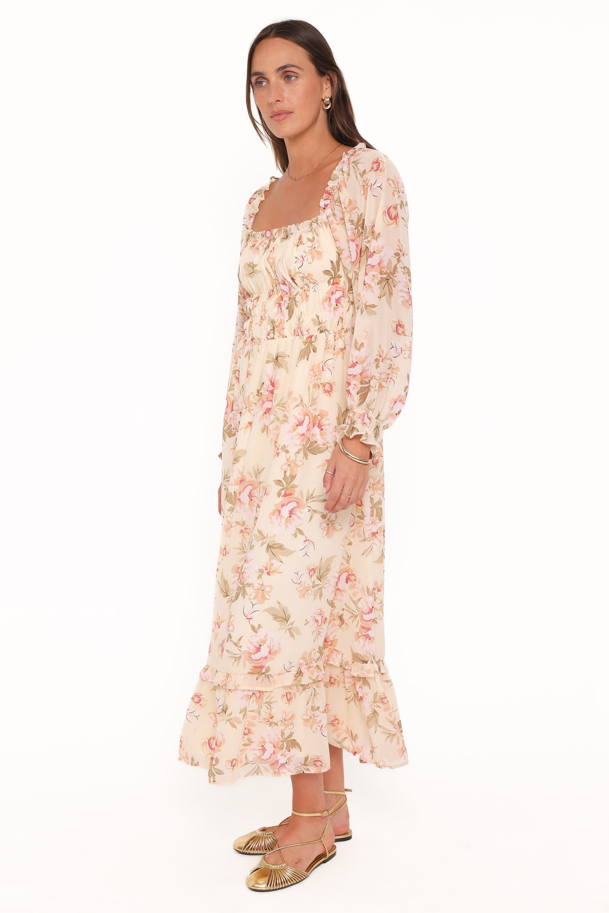 DRESSES Aine Midi Dress - Cream Floral