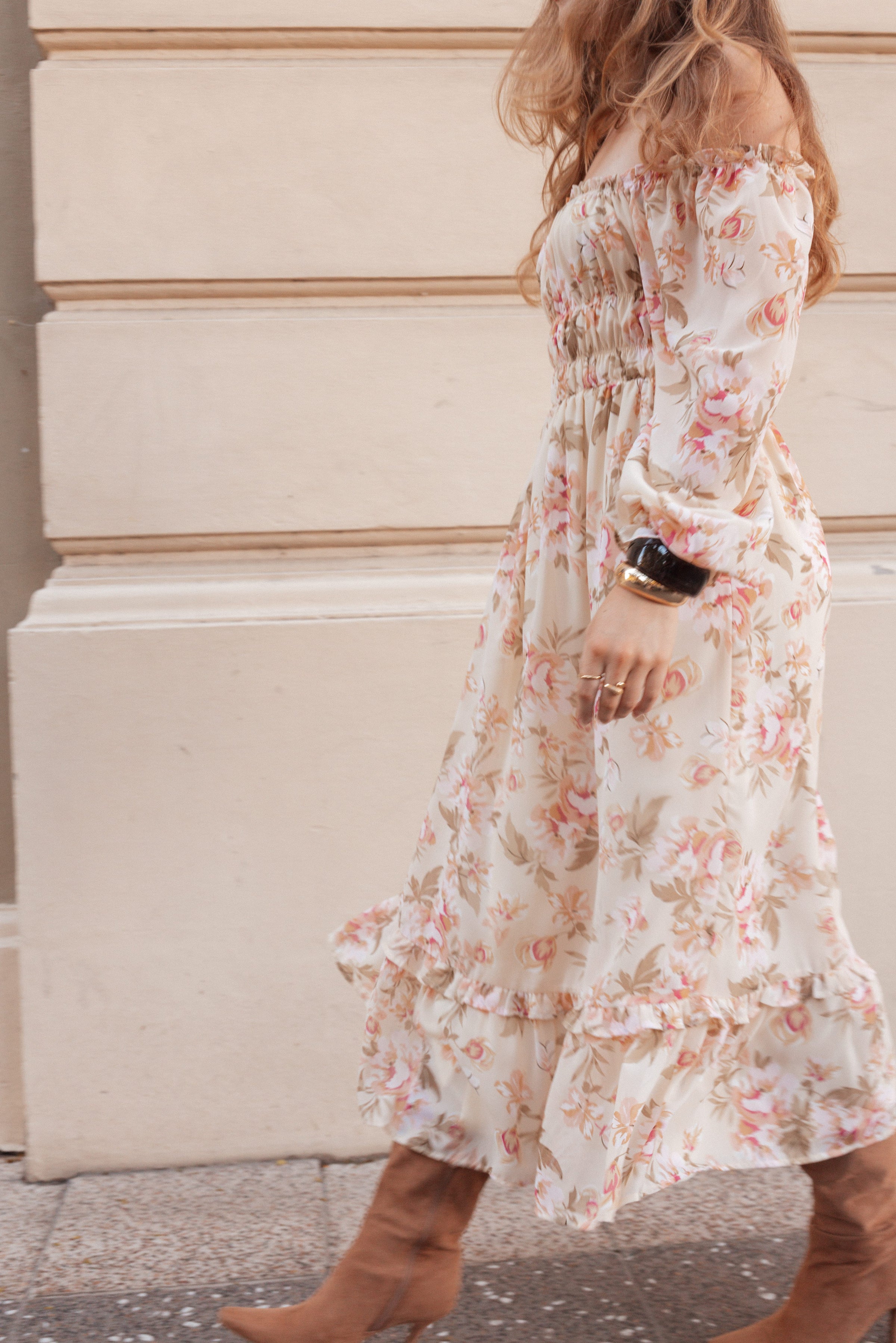 DRESSES Aine Midi Dress - Cream Floral