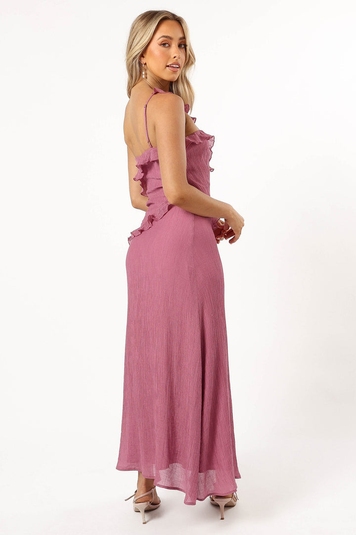 Collective Dress - Ainslee One Shoulder Maxi Dress - Pink fifth image