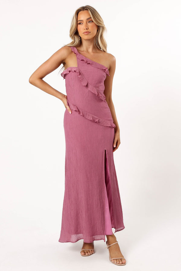 DRESSES @Ainslee One Shoulder Maxi Dress - Pink