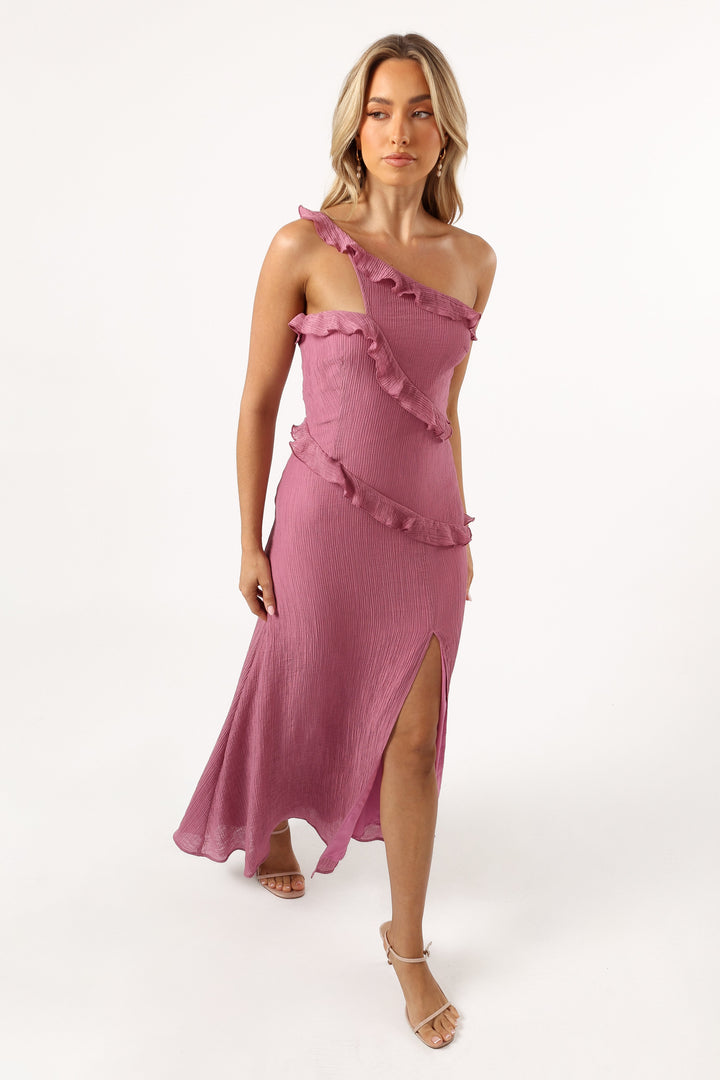 Collective Dress - Ainslee One Shoulder Maxi Dress - Pink third image