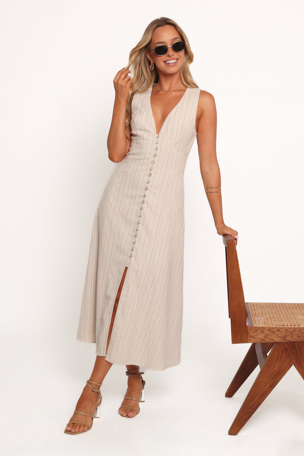 DRESSES Aisling Midi Dress - Beige Gold