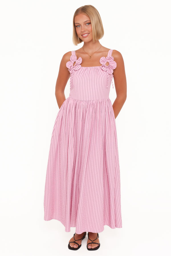DRESSES Alden Maxi Dress - Pink/White Stripe