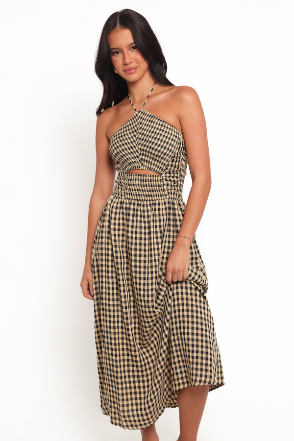 DRESSES Alfia Midi Dress - Black Gingham