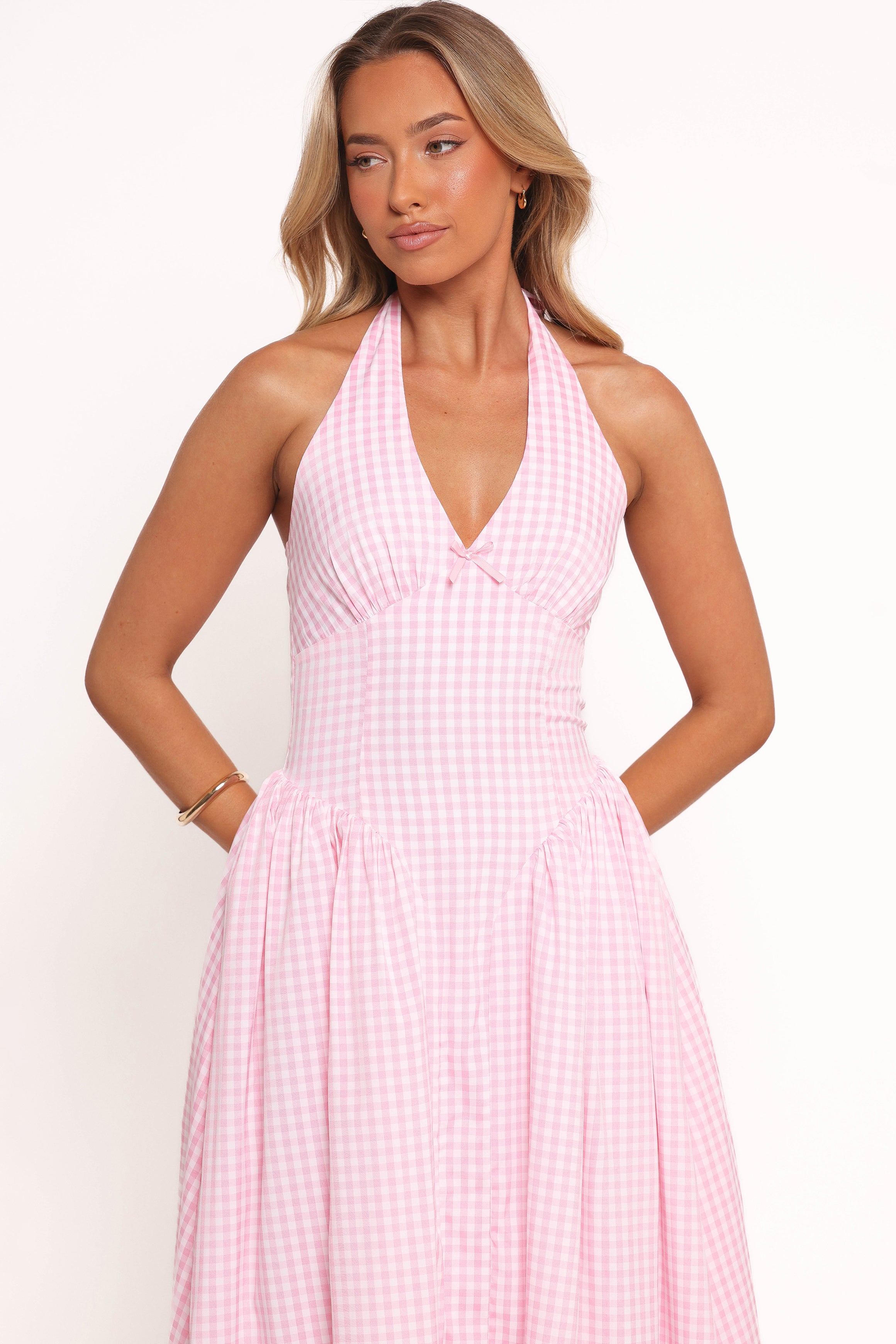 DRESSES Alicia Midi Dress - Pink Gingham