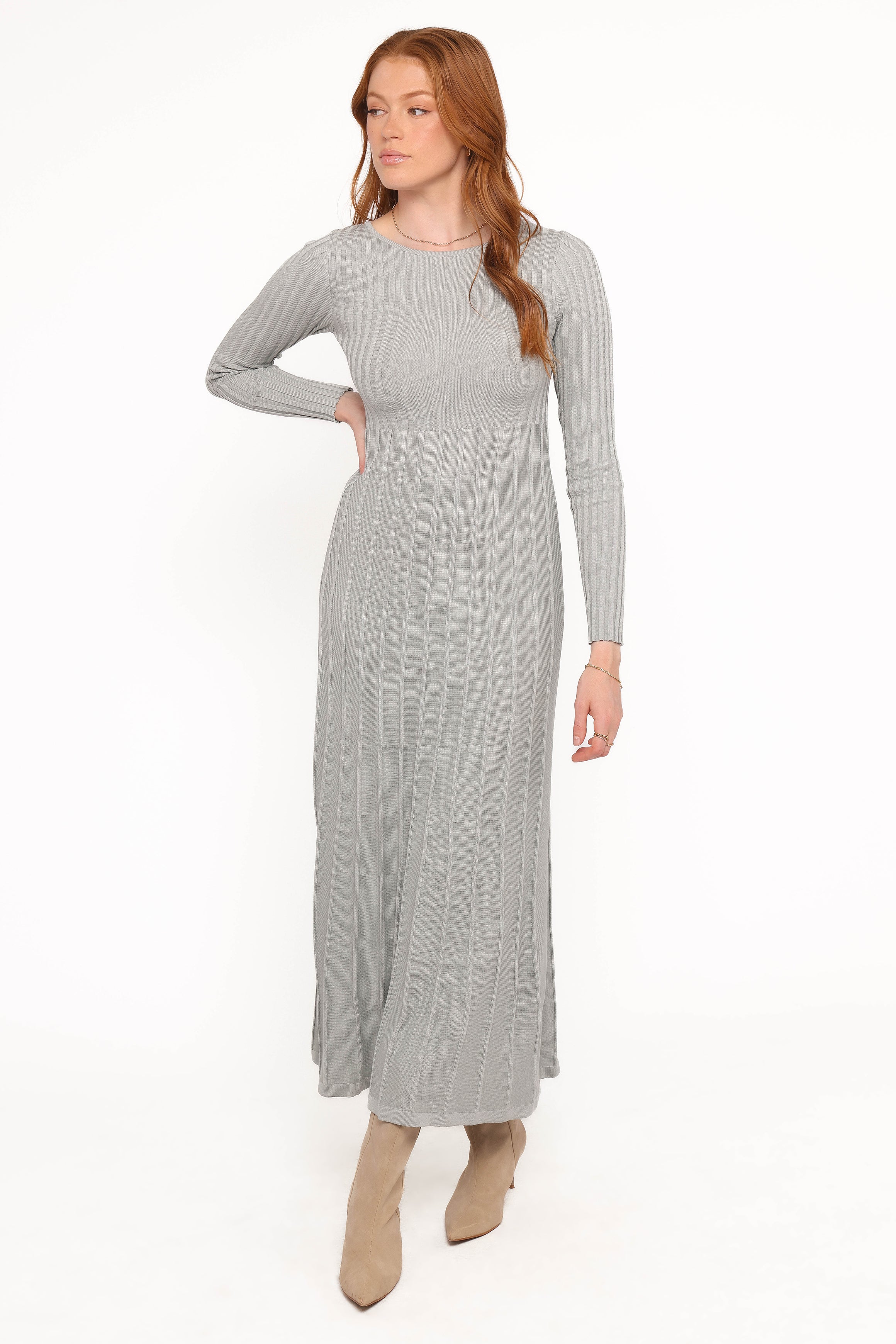 DRESSES Alison Long Sleeve Maxi Dress - Grey