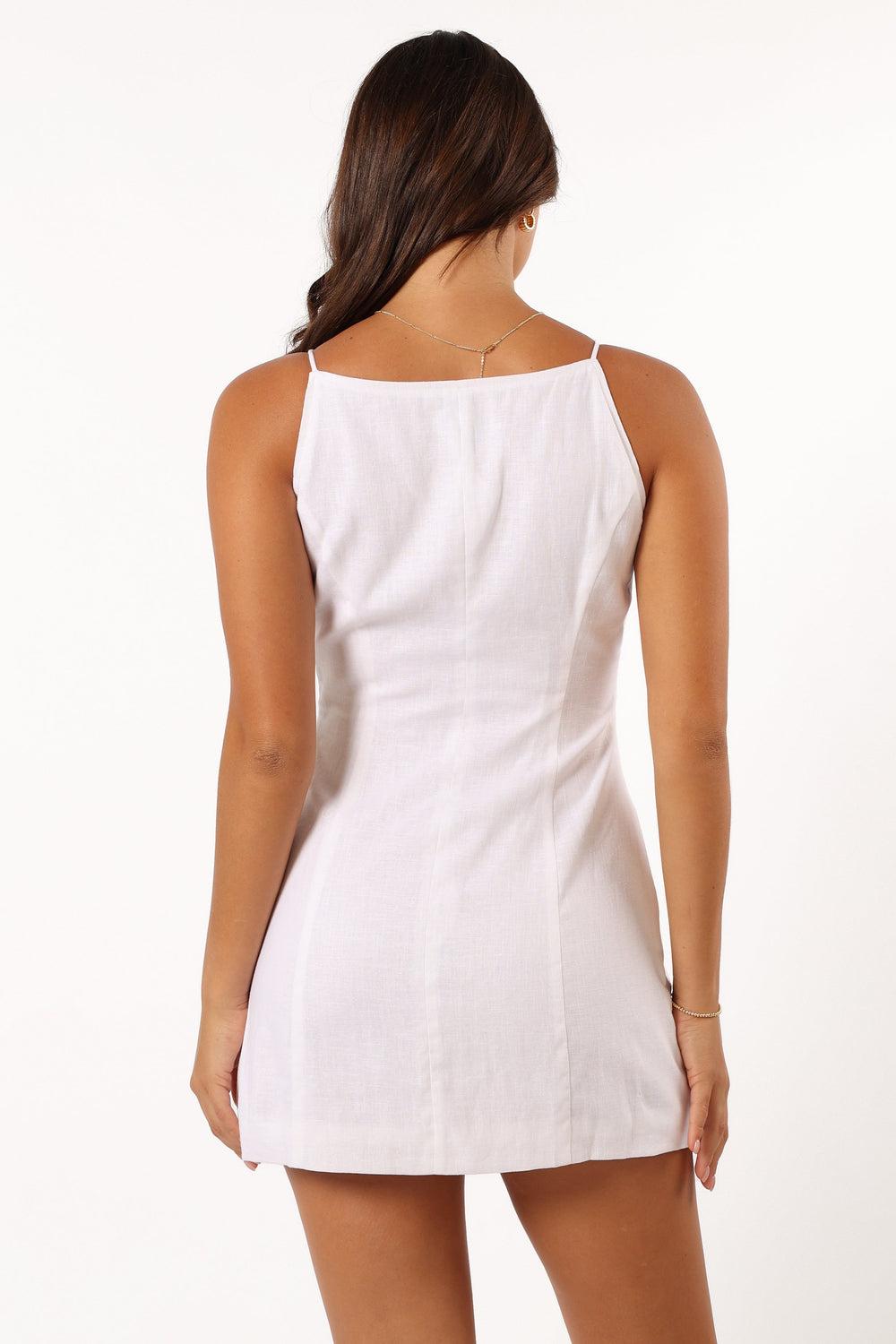 DRESSES @Allegra Linen Mini Dress - White