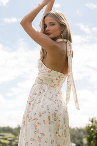 DRESSES @Allora Halter Dress - Yellow Floral (Hold for Hyper Femme)