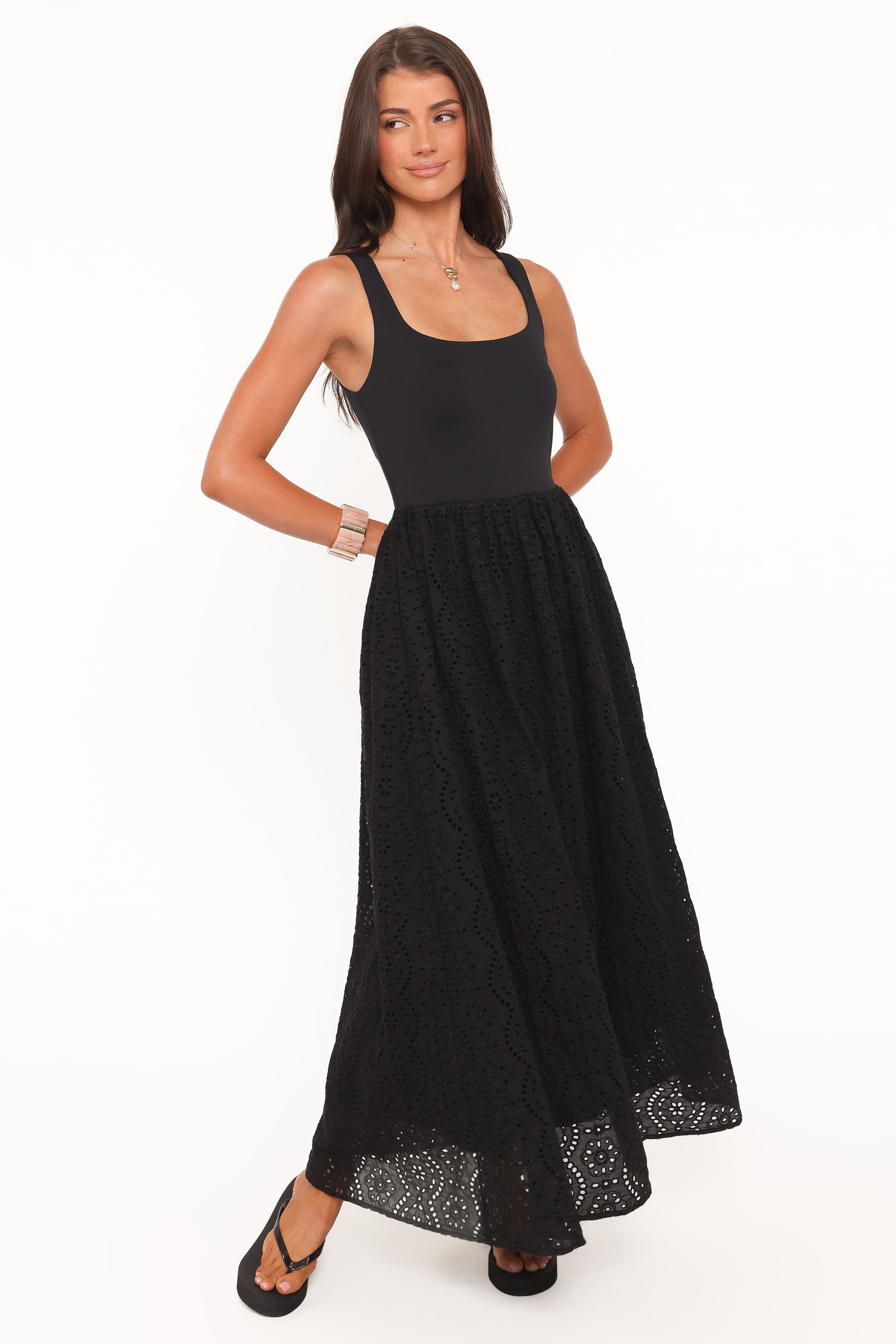 DRESSES Alva Midi Dress - Black Broderie
