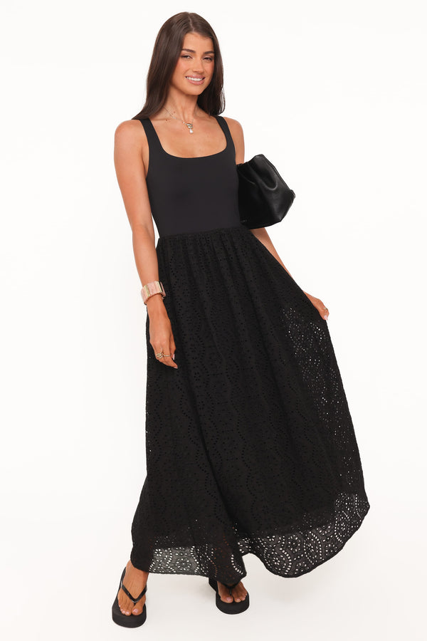 DRESSES Alva Midi Dress - Black Broderie