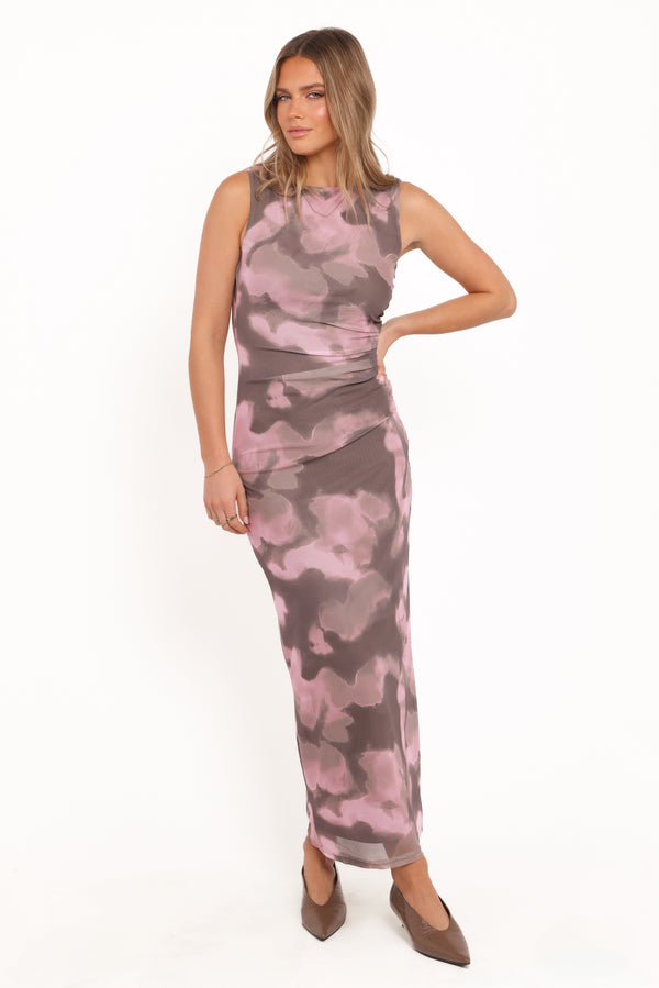 DRESSES Alyssa Maxi Dress - Pink/Brown Print