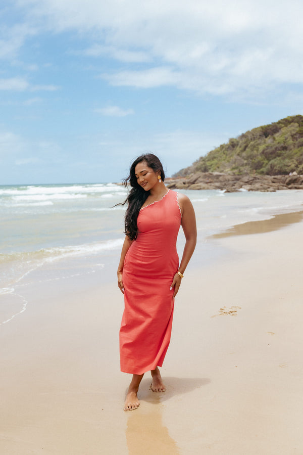 DRESSES Amani Midi Dress - Coral