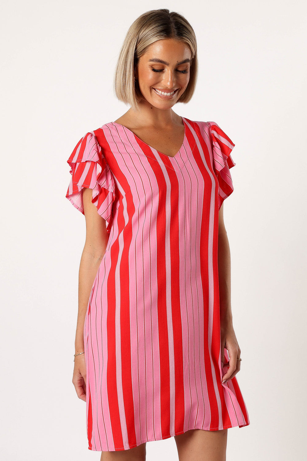DRESSES @Amara Mini Dress - Pink Stripe