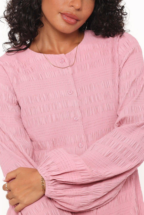 DRESSES Amaya Long Sleeve Mini Dress - Pink