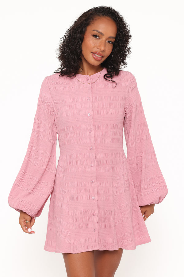 DRESSES Amaya Long Sleeve Mini Dress - Pink