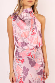 DRESSES @Amelia Halterneck Maxi Dress - Pink Floral