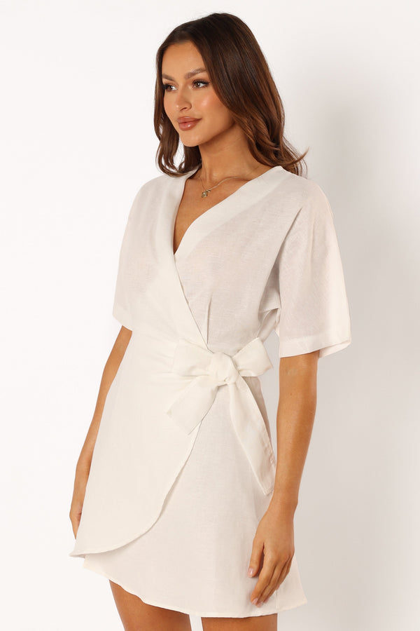 DRESSES @Amelia Wrap Dress - White